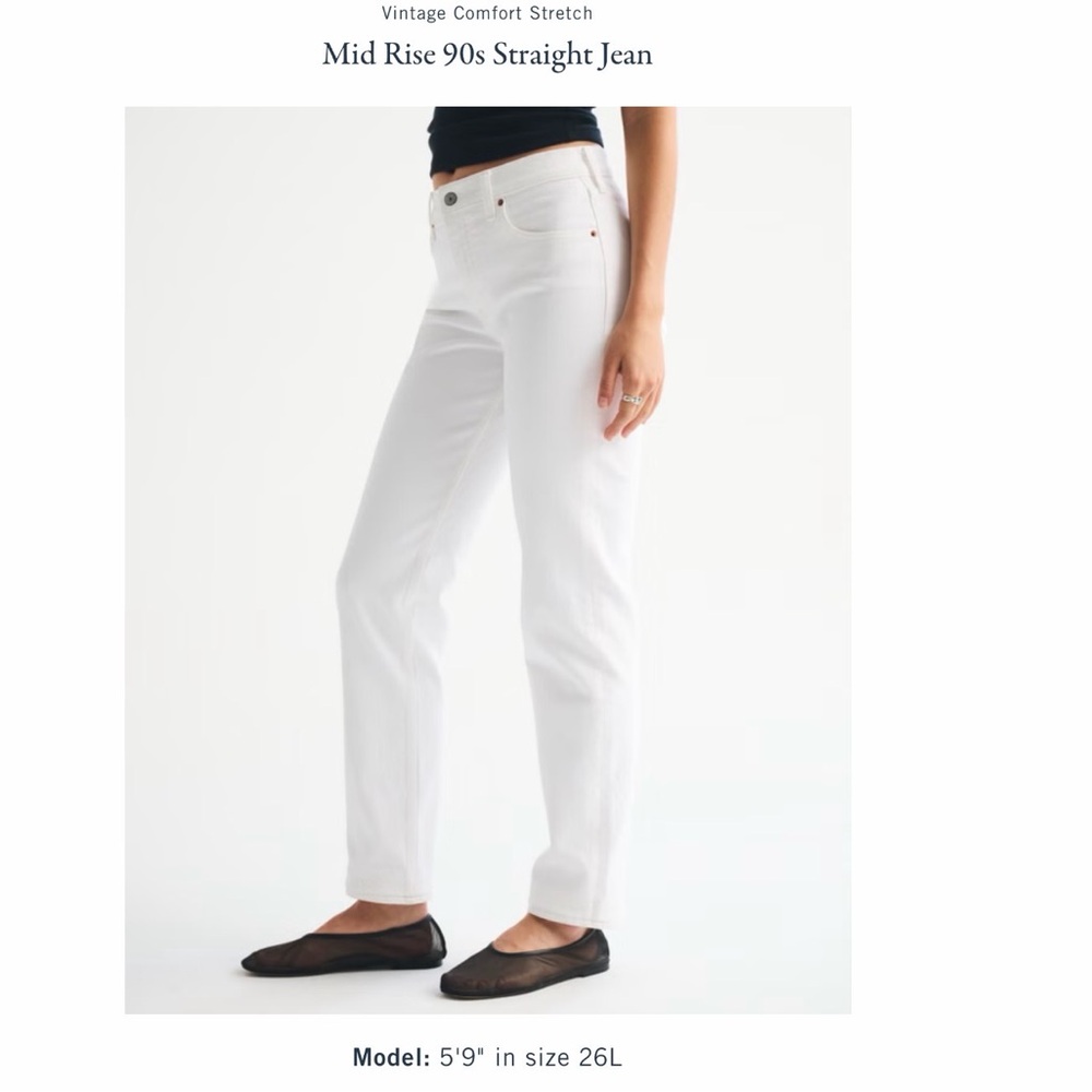 Abercrombie | White 90s Straight Regular Jean